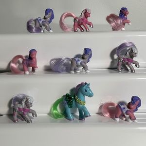 Vintage 1980's Tara Toy Carousel Cuties Set of 8 Plus 1 1990's Chap Mei Pony